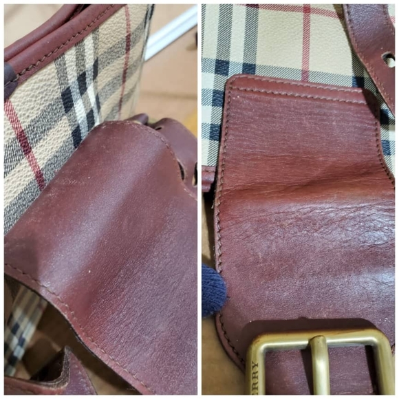 Authentic BURBERRY Classic Check Haymarket Satchel Bag - Picture 5 of 12